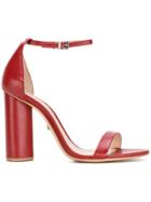 Schutz Block Heel Sandals - Red