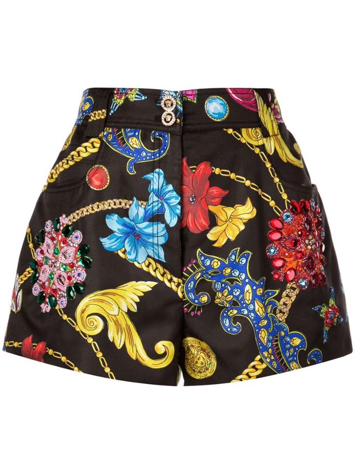 Versace Gioelleria Jetés Print Shorts - Black