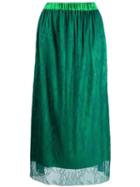 Styland Floral Lace Skirt - Green
