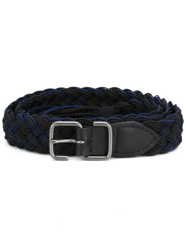 Issey Miyake Interlaced Belt, Men's, Black, Cotton/calf Leather