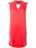 8pm Allover Star Print Loose Fit Dress, Women's, Size: S, Red, Cupro/viscose/polyurethane