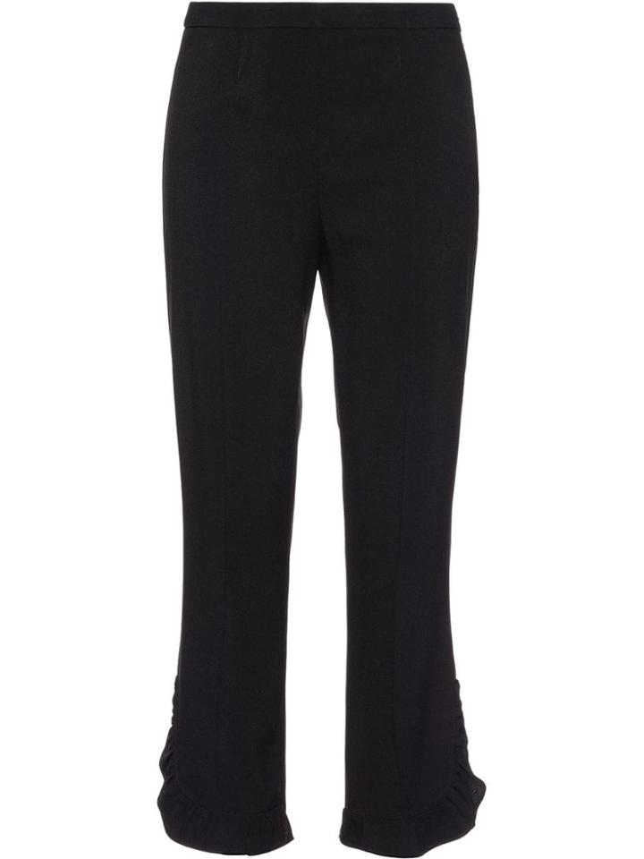 Prada Sablé Trousers With Ruches - Black