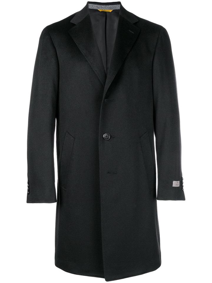 Canali Wool Single Breasted Coat - Black