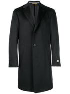Canali Wool Single Breasted Coat - Black