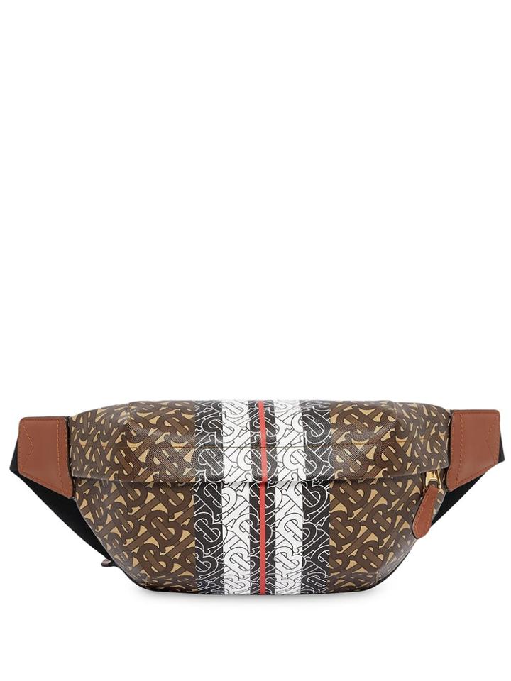Burberry Medium Monogram Stripe E-canvas Bum Bag - Brown