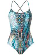 Lygia & Nanny - Printed Bodysuit - Women - Polyamide/spandex/elastane - 44, Blue, Polyamide/spandex/elastane