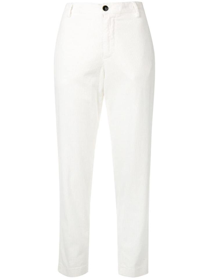 Barena Cropped Corduroy Trousers - White