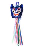 Shourouk Zoulala Bag Charm, Women's, Blue, Polyester/pvc/metal/crystal
