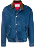 Ami Paris Zipped Denim Jacket - Blue