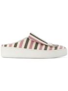 Sergio Rossi Sr1 Striped Backless Slip-on Sneakers - Neutrals