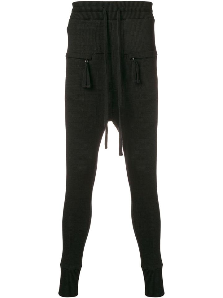 Thom Krom Drawstring Fitted Trousers - Black