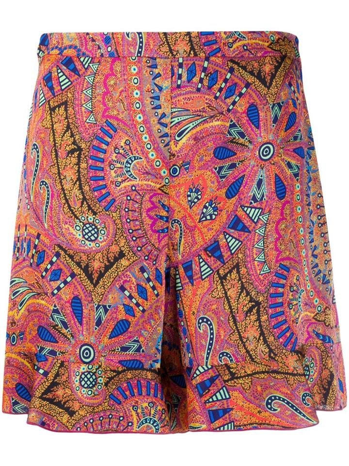 Etro Patterned Ruffle Shorts - Pink