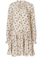 Prada Printed Crepe De Chine Dress - Pink & Purple