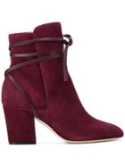 Sergio Rossi Laced Detail Ankle Boots - Pink & Purple