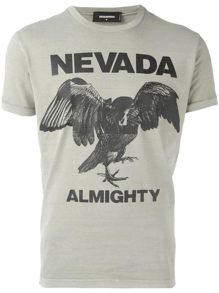 Dsquared2 Nevada Almighty Eagle T-shirt, Men's, Size: Xxl, Nude/neutrals, Cotton
