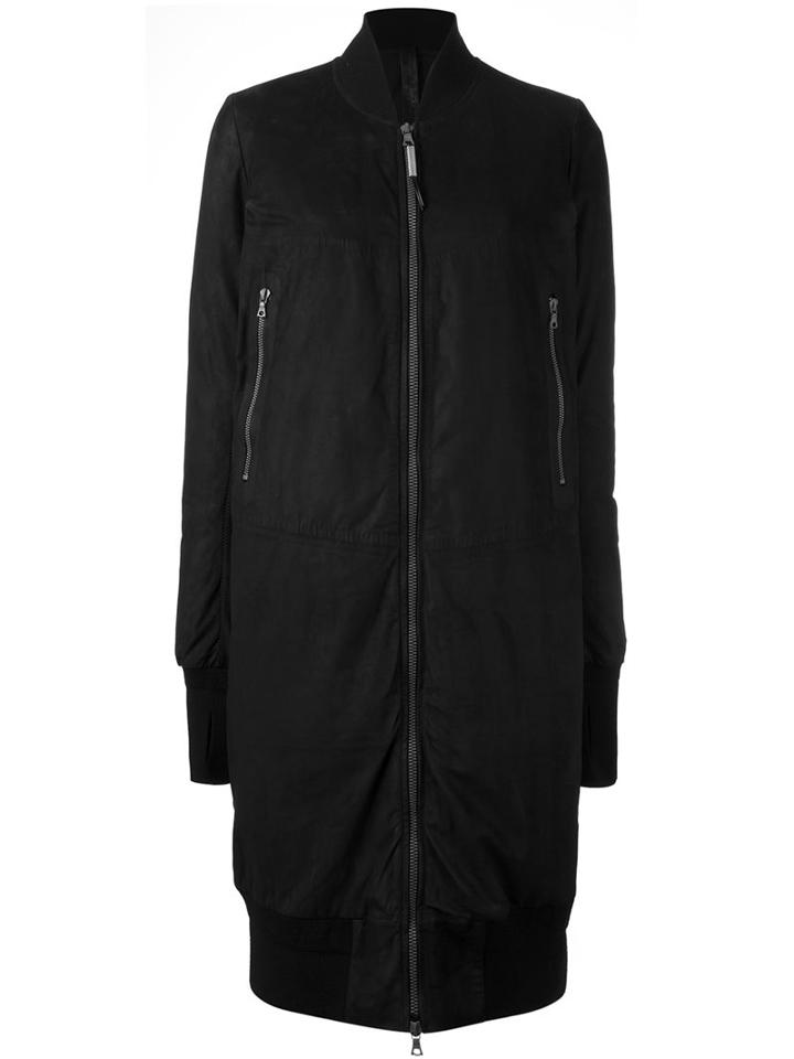 Isaac Sellam Experience Longer Bomber Jacket, Women's, Size: 38, Black, Cotton/calf Leather/feather Down/feather