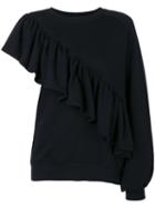 Ioana Ciolacu - Ruffled Top - Women - Cotton/polyester - Xs, Black, Cotton/polyester