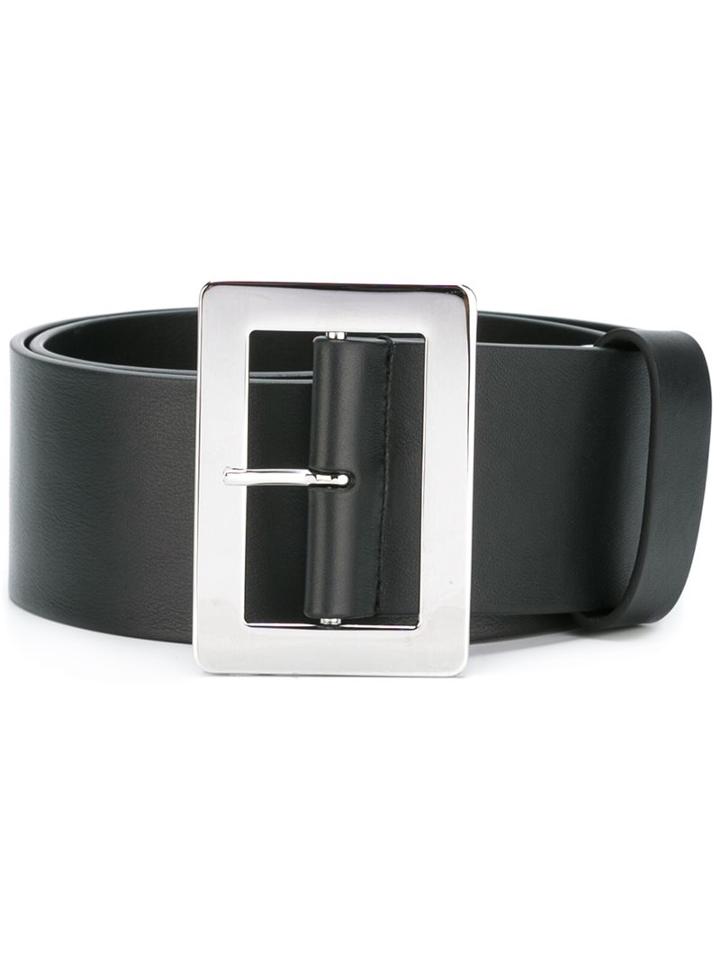Jil Sander Rectangle Buckle Belt, Women's, Size: 85, Black, Calf Leather