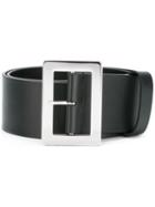 Jil Sander Rectangle Buckle Belt, Women's, Size: 85, Black, Calf Leather
