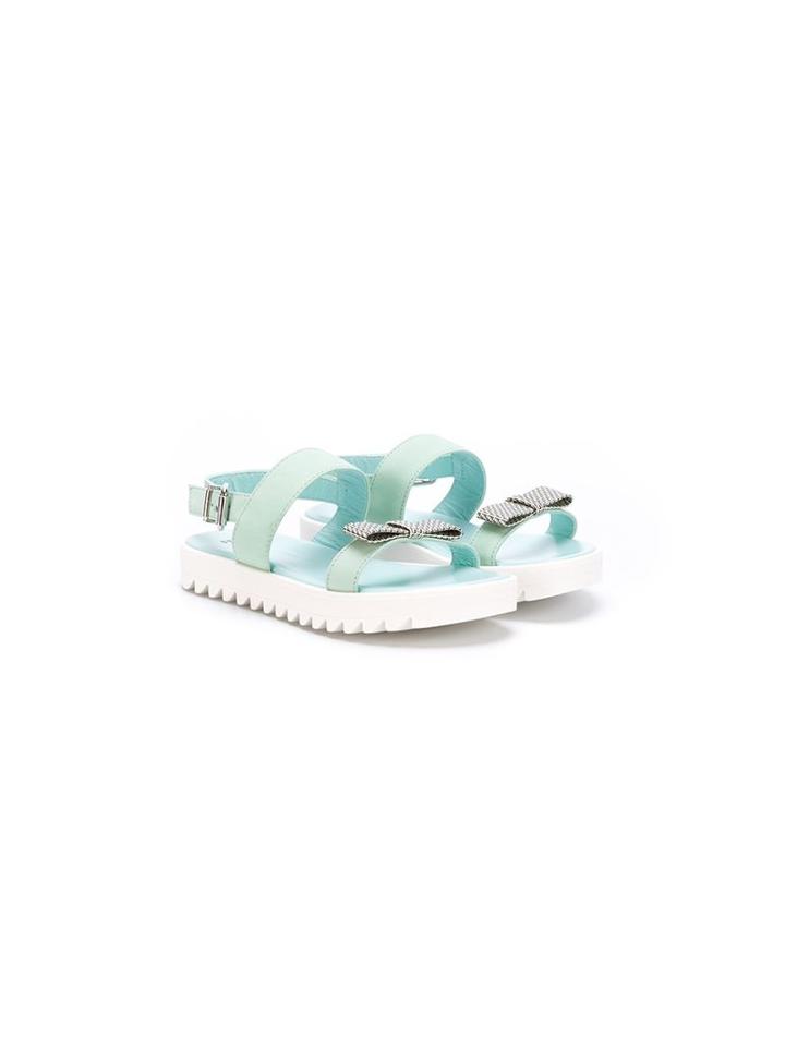 Fendi Kids Bow Detail Sandals, Girl's, Size: 35, Blue