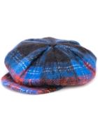 Charles Jeffrey Loverboy Tartan Flat Cap - Blue