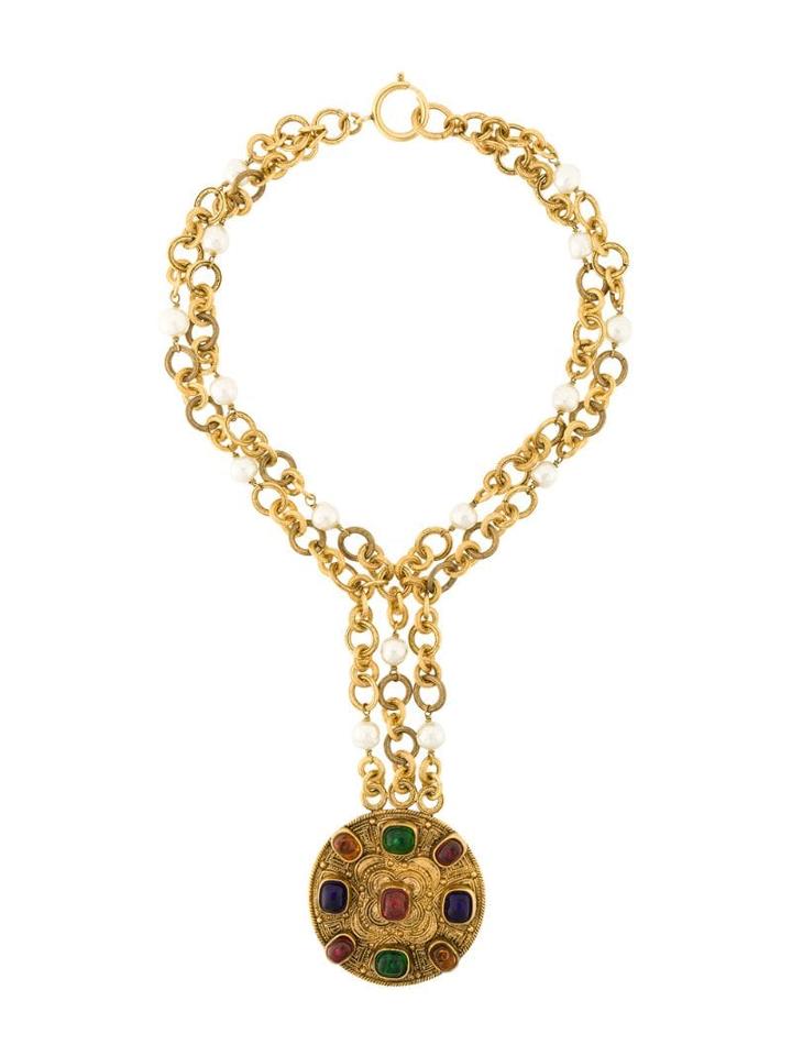 Chanel Pre-owned 1984 Byzantine Necklace - White
