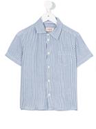 Maan - Striped Short Sleeve Shirt - Kids - Linen/flax/viscose - 6 Yrs, Blue