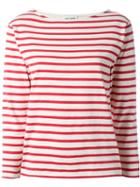 Saint Laurent Classic Breton Sweatshirt, Women's, Size: Large, Red, Cotton