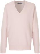 Jac+ Jack Classic Knitted V-neck Jumper - Pink & Purple