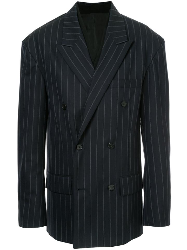 Juun.j Oversized Striped Jacket - Blue
