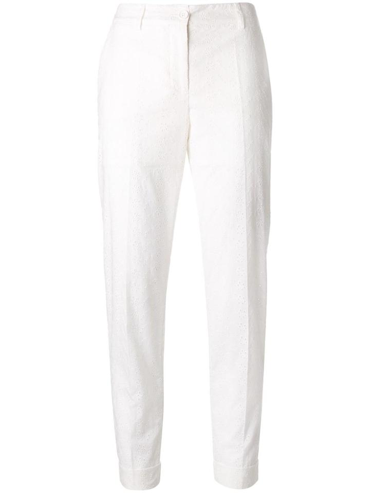 P.a.r.o.s.h. Embroidered Slim Fit Trousers - White