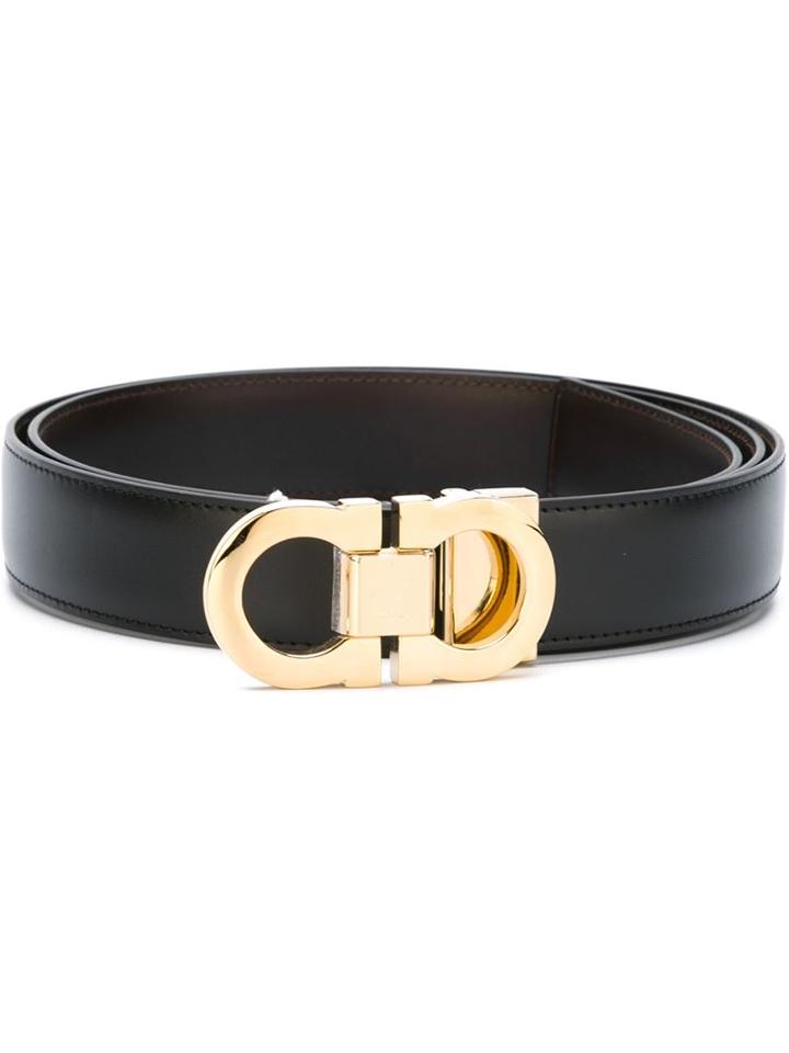 Salvatore Ferragamo - Gancini Buckle Belt - Men - Leather - 115, Black, Leather