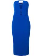 Christian Siriano Cut-detail Strapless Fitted Dress - Blue