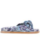 Etro Knotted Paisley Slides - Blue