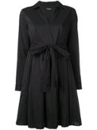 Twin-set Wrap Shirt Dress - Black