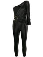 Elisabetta Franchi Gloss One Shoulder Jumpsuit - Black