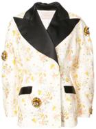 Christopher Kane Contrast Lapel Coat - White