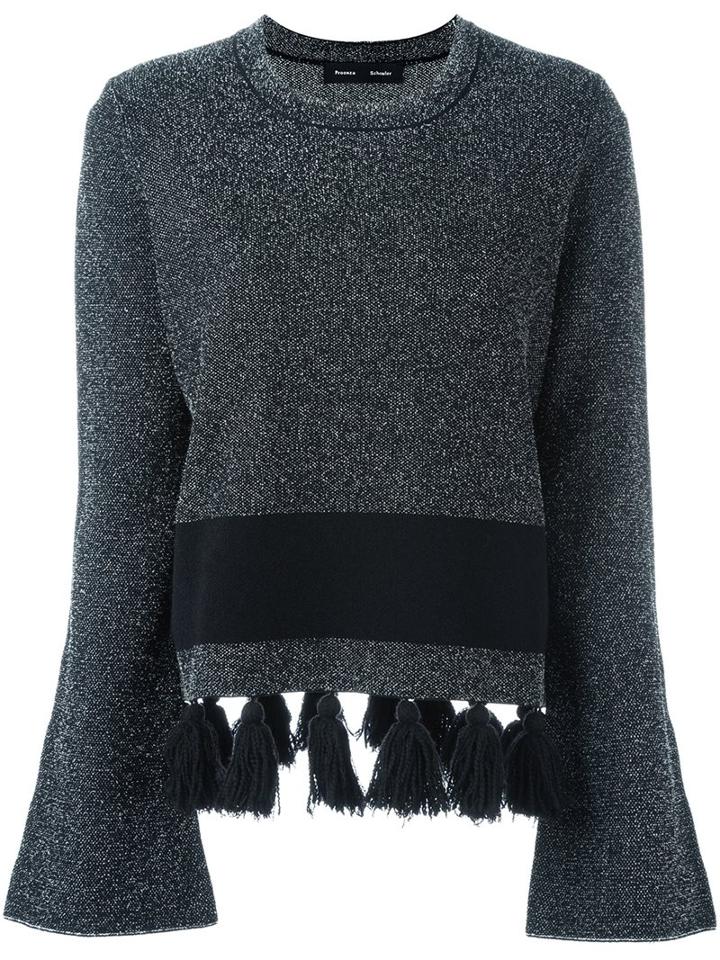 Proenza Schouler Tassel Detail Jumper, Women's, Size: Large, Black, Viscose/cotton/nylon/polyester