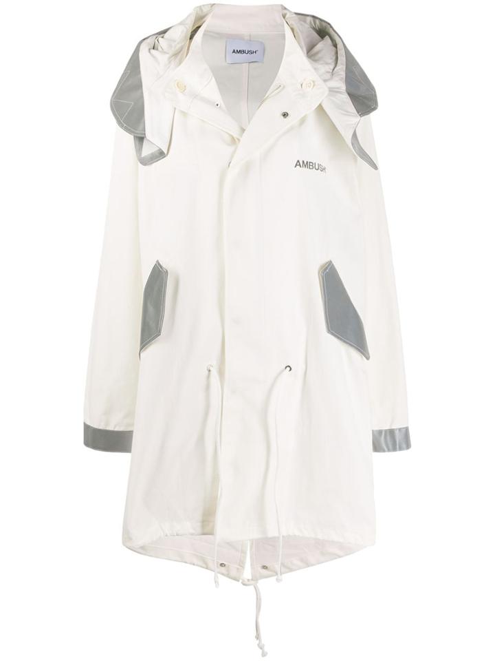Ambush Oversized Hooded Coat - White