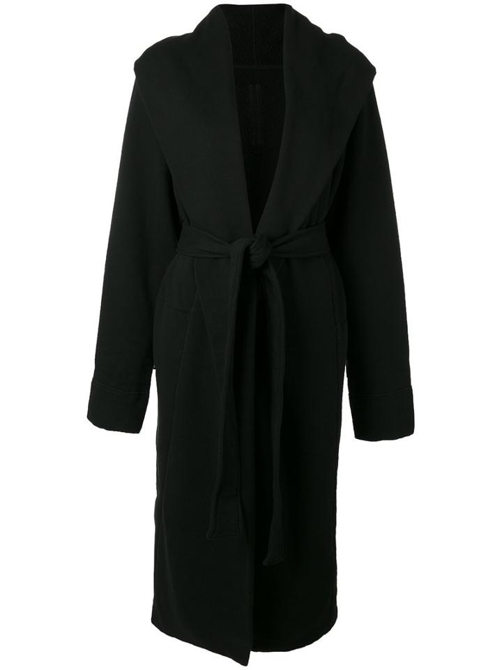 Rick Owens Drkshdw Hooded Belted Cardi-coat, Women's, Size: Small, Black, Cotton