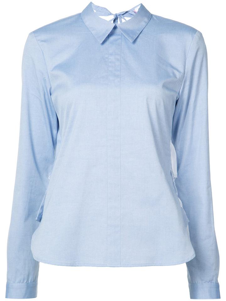 Sandy Liang Open Back Shirt, Women's, Size: 38, Blue, Cotton