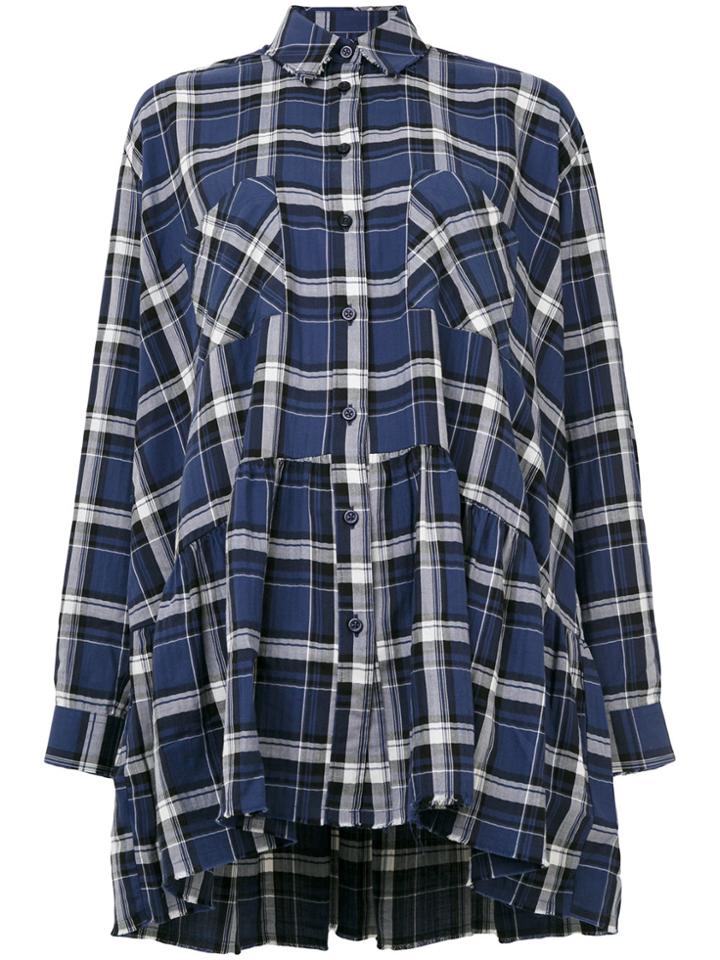 Each X Other Tartan Shirt Dress - Blue