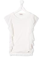 Pinko Kids Sleeveless Ruffled Top - White