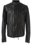 Diesel Black Gold Lace-up Detail Leather Jacket