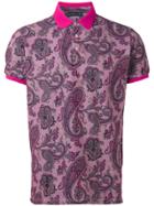 Etro Paisley Print Polo Shirt - Pink & Purple
