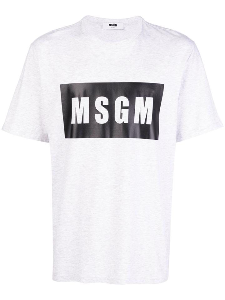 Msgm Logo Printed T-shirt - Grey