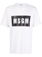 Msgm Logo Printed T-shirt - Grey