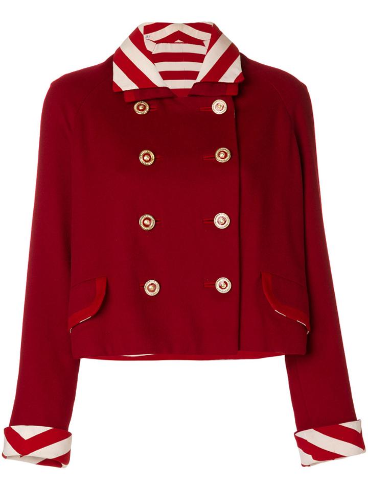 Versace Vintage Double-breasted Nautical Jacket - Red