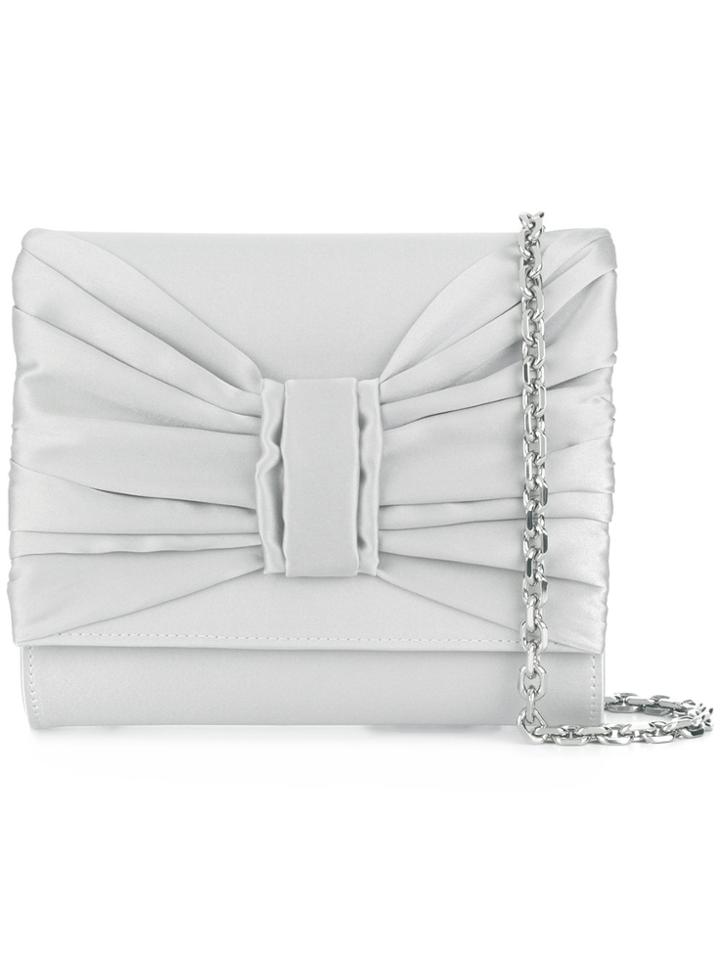 Casadei Draped Bow Clutch - Grey