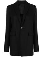 Rick Owens Single Button Fitted Jacket - Black